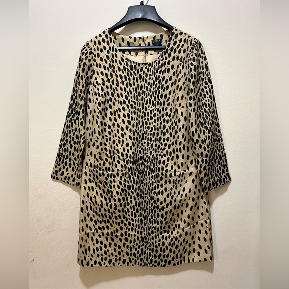 J.CREW ANIMAL PRINT DRAPED SHIFT DRESS - SIZE 2 - Picture 2 of 6